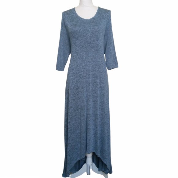 12 Ami Blue High Low Casual Loose Maxi Dress L - Picture 1 of 4
